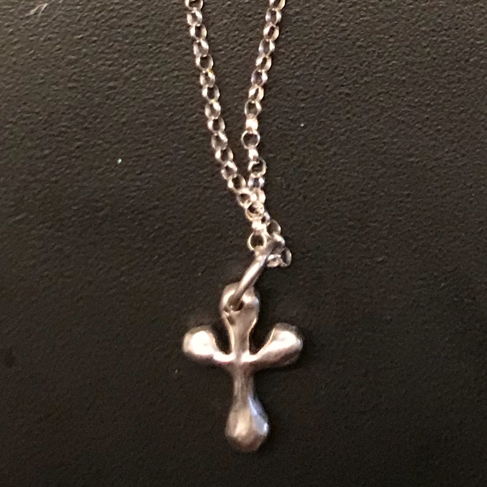 Waxing Poetic Small Silver Cross Necklace